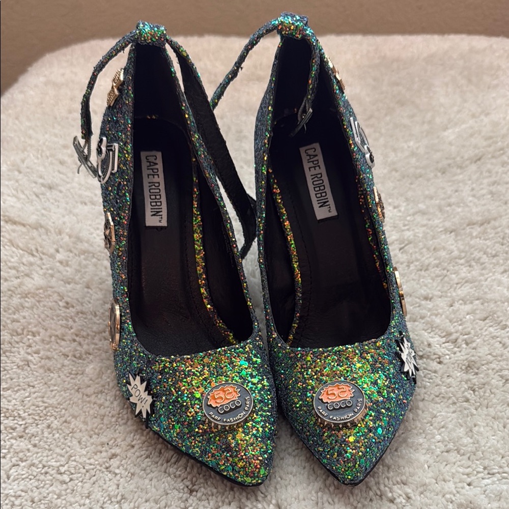 Cape Robbin Glitter Embellished Women's Heels - Multicolor